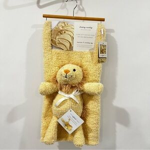 Dreamy Sunday Blanket And Lion Stuffed Animal Soft Plush Yellow Lovey Comfy Cozy
